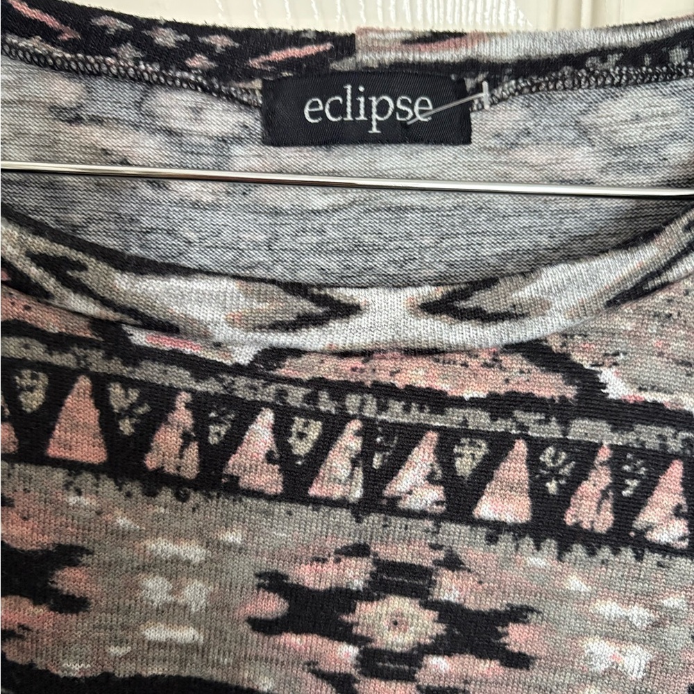 Eclipse Women's Patterned Top - Black, Gray, Pink - Picture 7 of 7